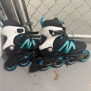 K2 Inline Skates with Black and Teal Design